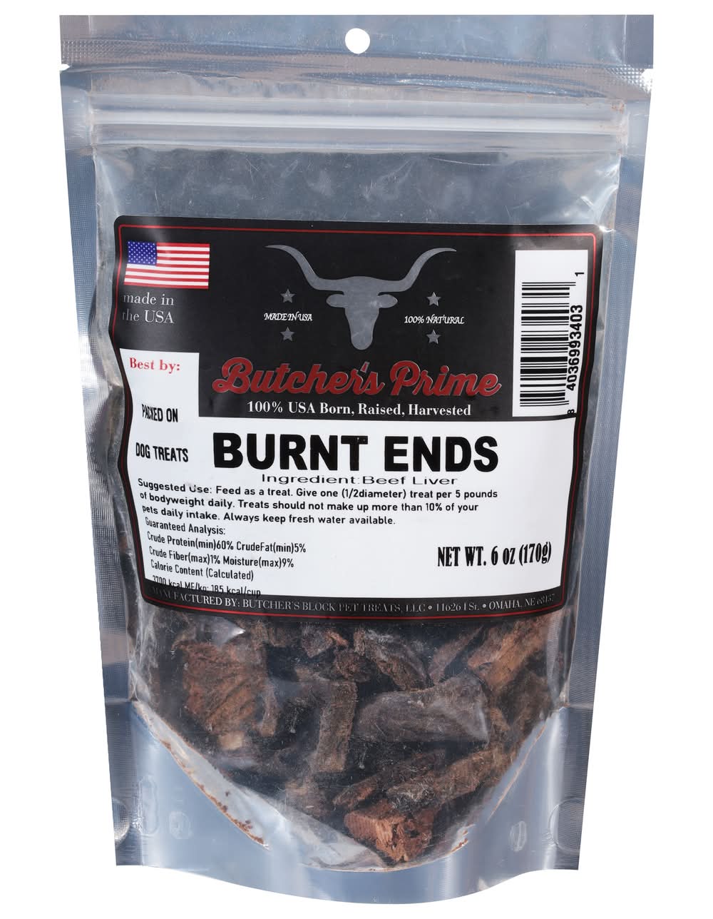 Butcher's Prime Burnt Ends Dog Treats (6 oz)