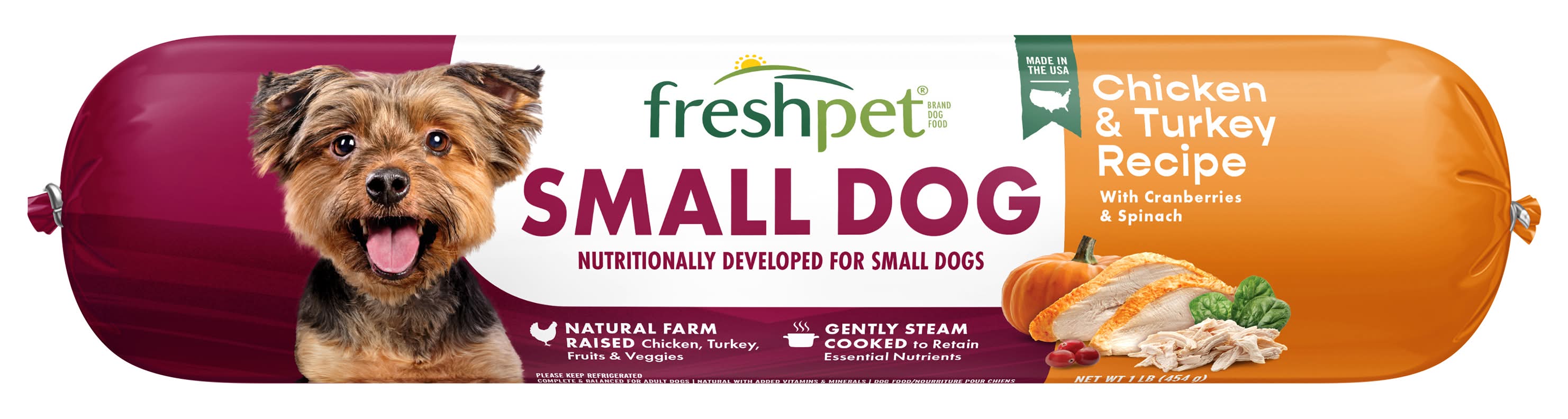 Freshpet Select Chicken and Turkey Recipe Dog Food, Small (1 lbs)