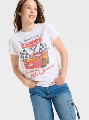 Disney Cars Short Sleeve Graphic T-Shirt, Women, XXL, White