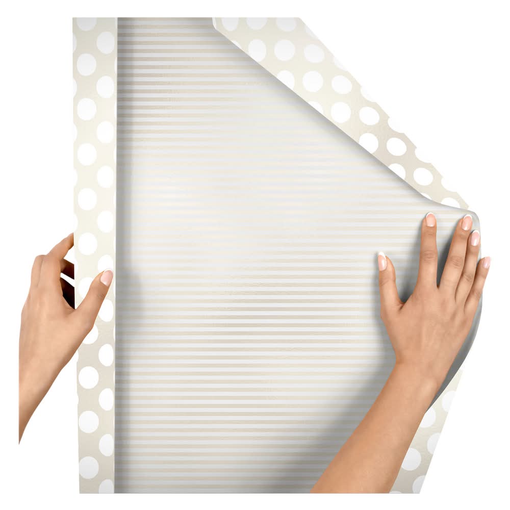 Jillson Roberts Double Sided Wrapping Paper, 417 X 24 in, Pearl Dot & Stripe