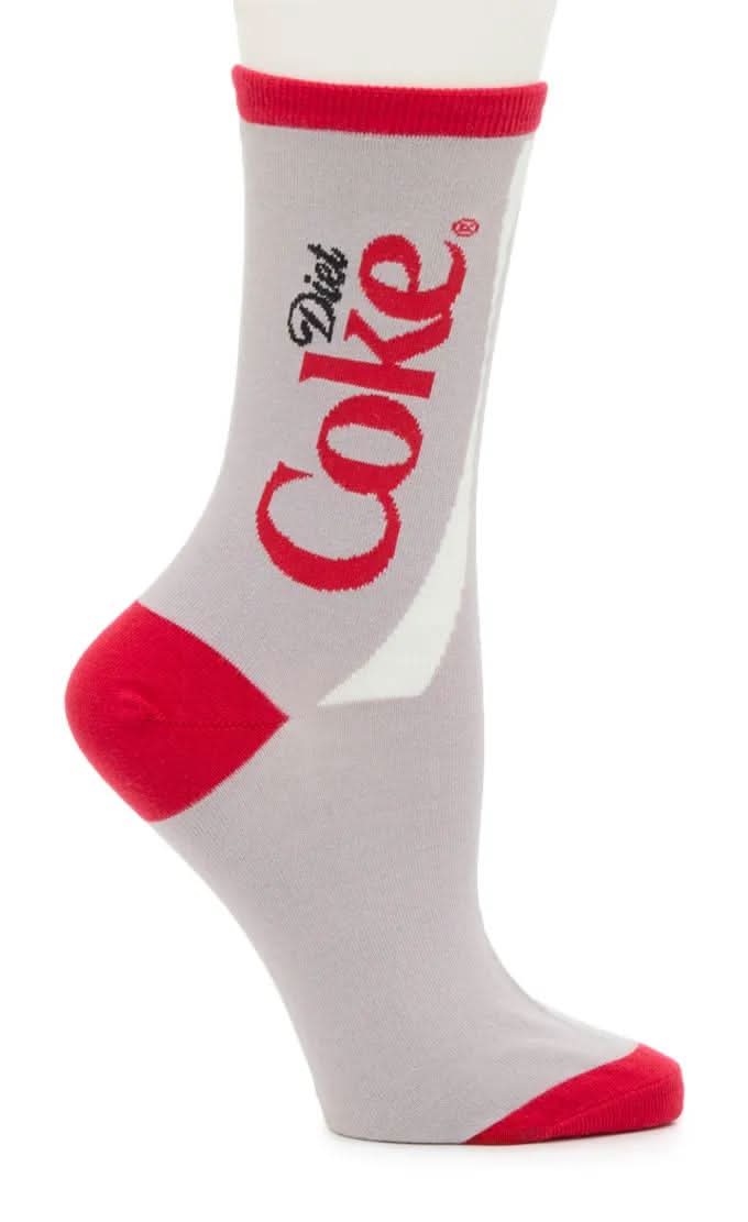Socksmith Diet Coke Women's Crew Socks (Grey One Size)