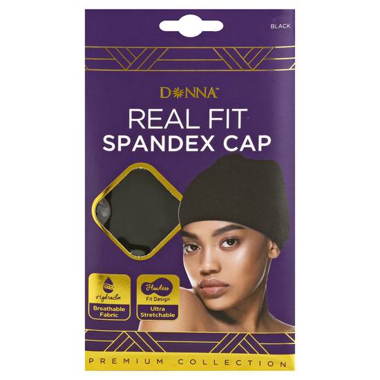Donna Premium Collection Real Fit Black Spandex Cap