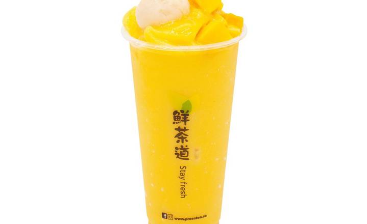 M8 Frappé glacé au litchi et mangue fraîche / Fresh Mango Lychee Slush 芒果荔枝爽