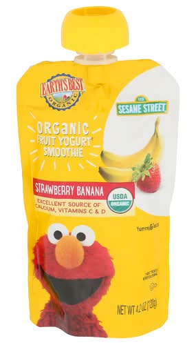 Earth's Best Organic Fruit Yogurt Smoothie Strawberry Banana Pouch