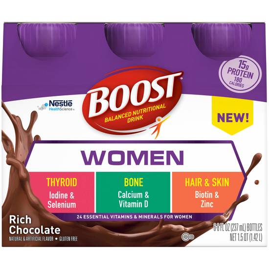 Boost for Women Ready-to-Drink Nutritional Drink Rich Chocolate (8 oz x 6 ct)