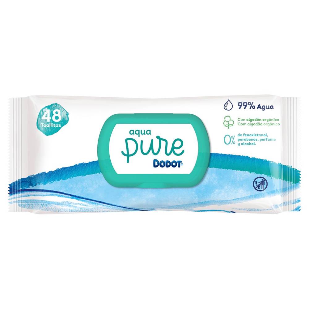 Toallitas para bebés DODOT Aqua pure envase 48 uds