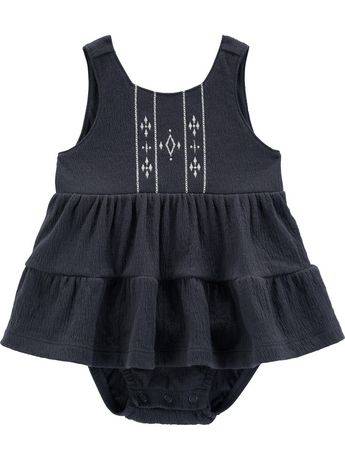 Carter''s Child of Mine IG Dress - Charcoal Embroidery (Color: Black, Size: 18)