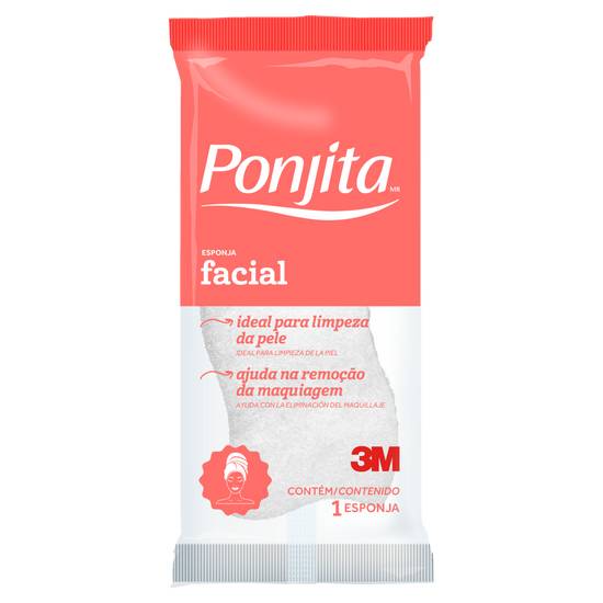 3M esponja para limpeza facial ponjita (1 unidade)