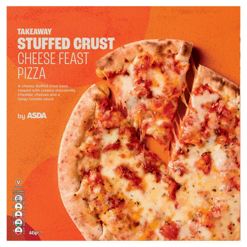 Asda Takeaway Cheese Stuffed Crust Cheese Feast Pizza 445g