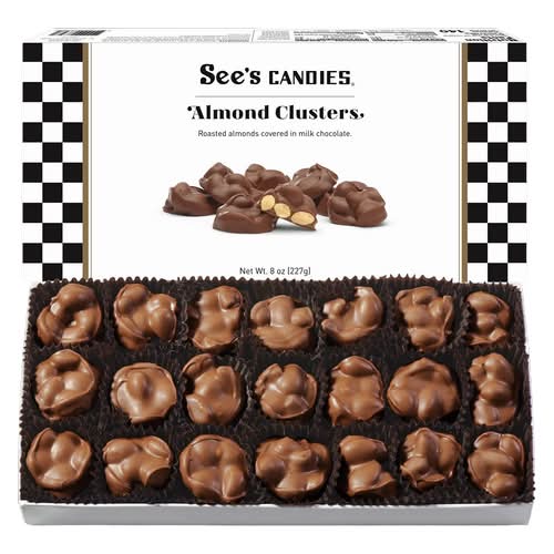 See's Candies Almond Clusters Covered in Milk Chocolate (8 oz)