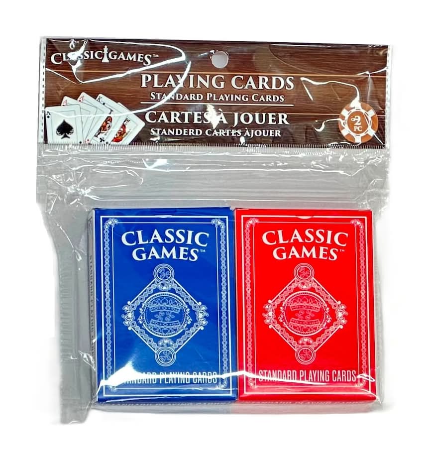 Classic Games Standard Playing Cards, 2-pc Pack.