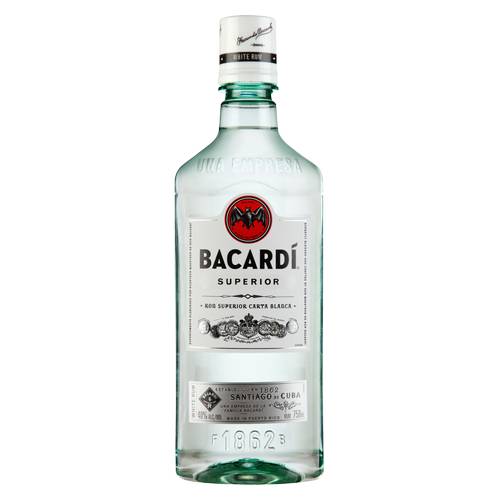 Bacardi Superior White Rum Plastic 750ml (80 Proof)