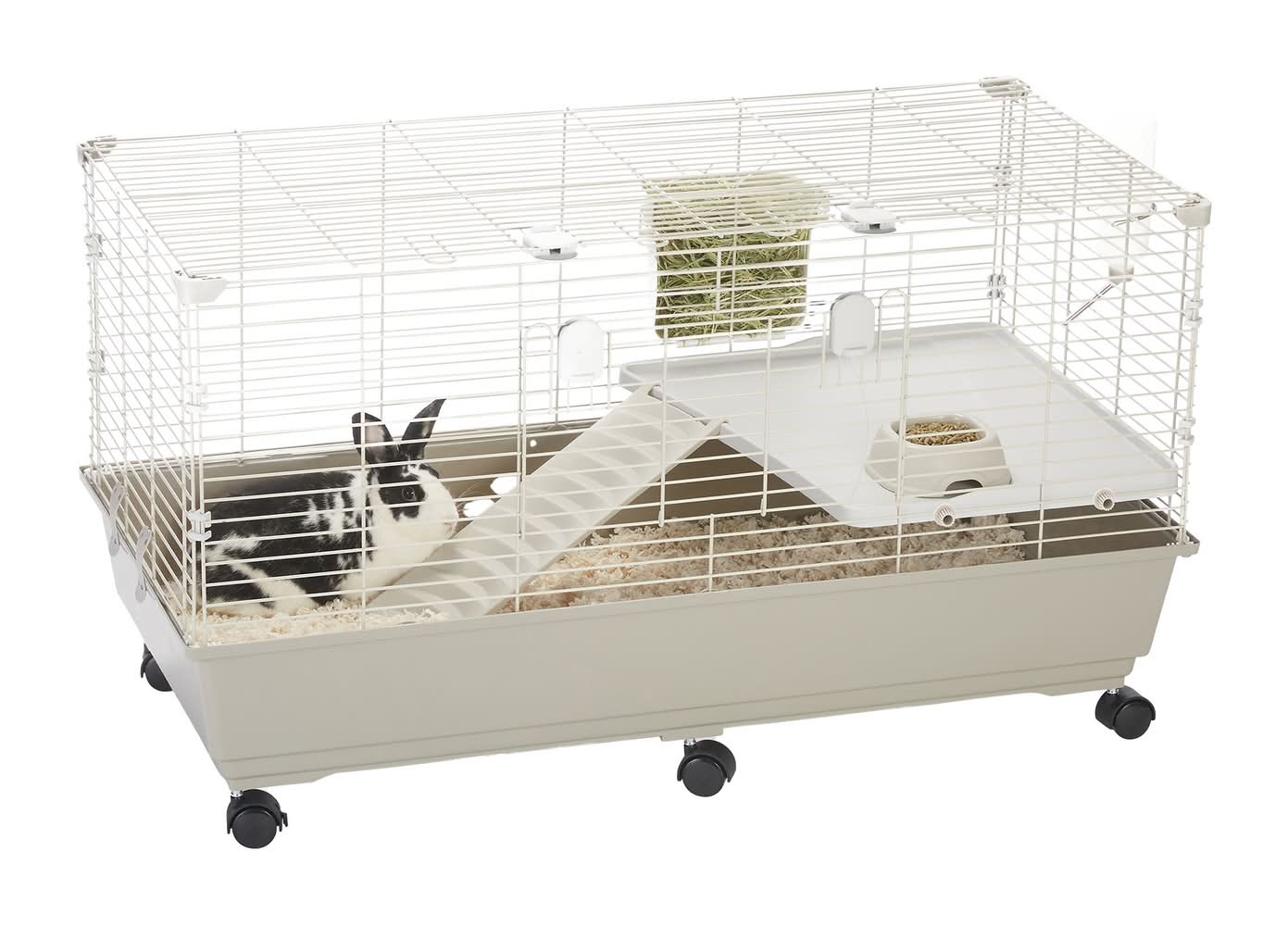 Full Cheeks™ Split-Level Rabbit Habitat - Includes Cage, Shelf