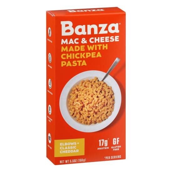 Banza Mac and Cheese Made With Chickpea Pasta (elbows, white cheddar)