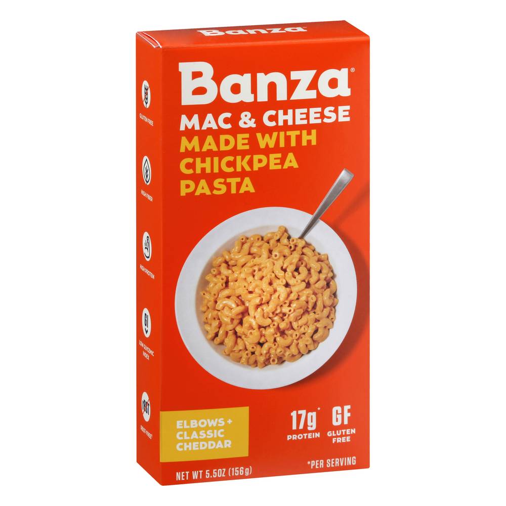 Banza Mac and Cheese Made With Chickpea Pasta, Elbows, White Cheddar (5.5 oz)