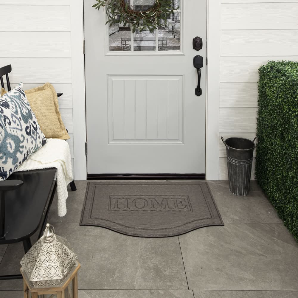 allen + roth 24-in x 36-in Gray Non-Slip Grip Indoor or outdoor Door Mat