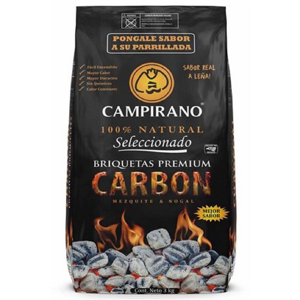 Campirano · Briquetas premium carbón (3 kg)