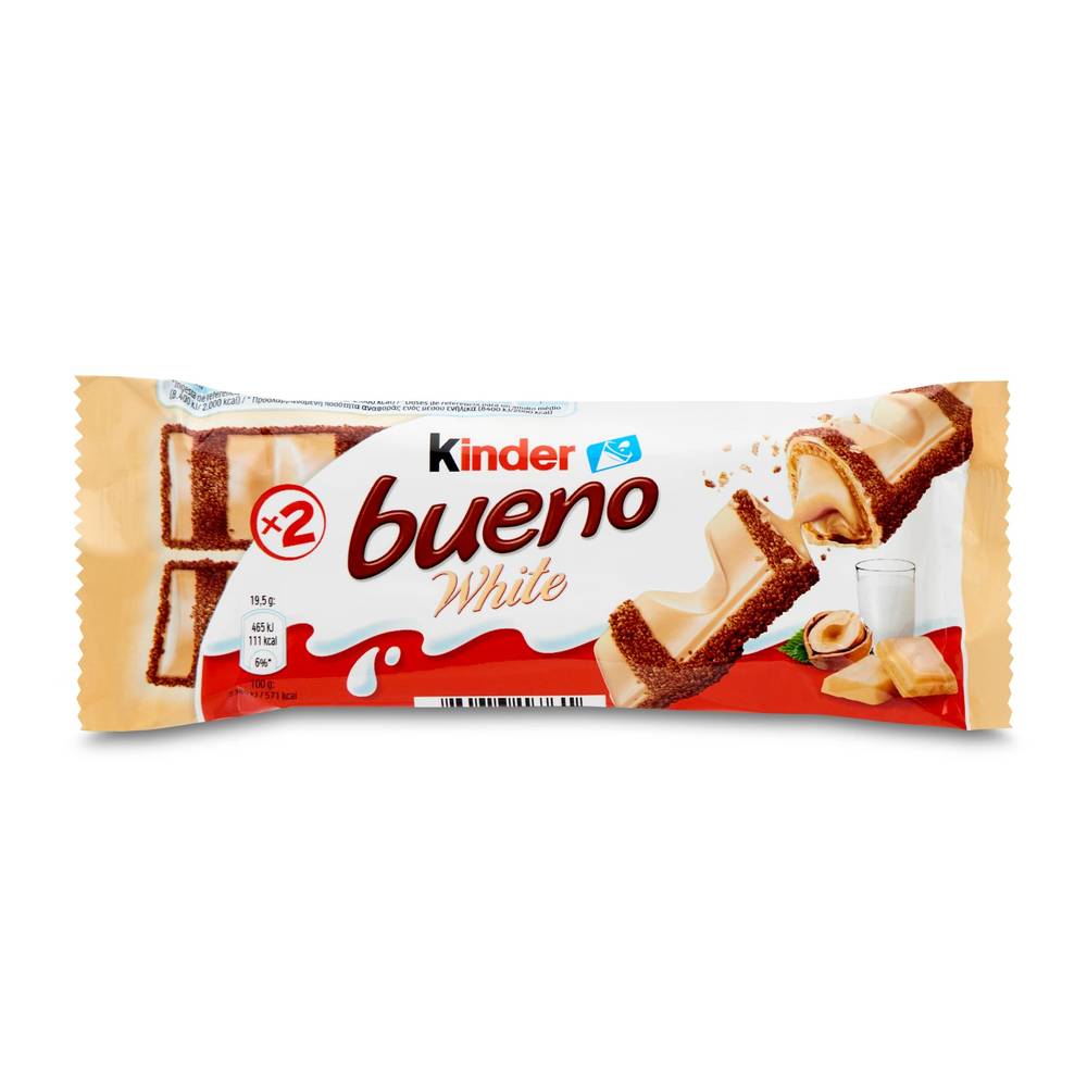 Barritas De Chocolate Blanco Y Avellanas Kinder Bueno Bolsa 39 G