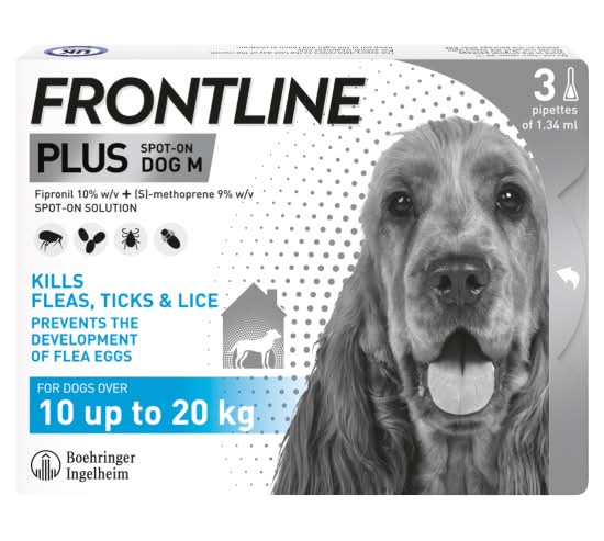 Frontline M, Plus Spot on Flea & Tick Treatment For Dog (3 x 1.34ml)