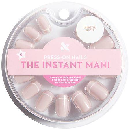 Olive & June the Instant Mani Press-On Nails Squoval Short (outlined french)