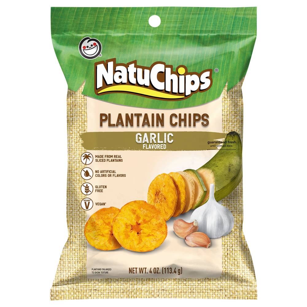 NatuChips Plantain Chips, Garlic (4 oz)