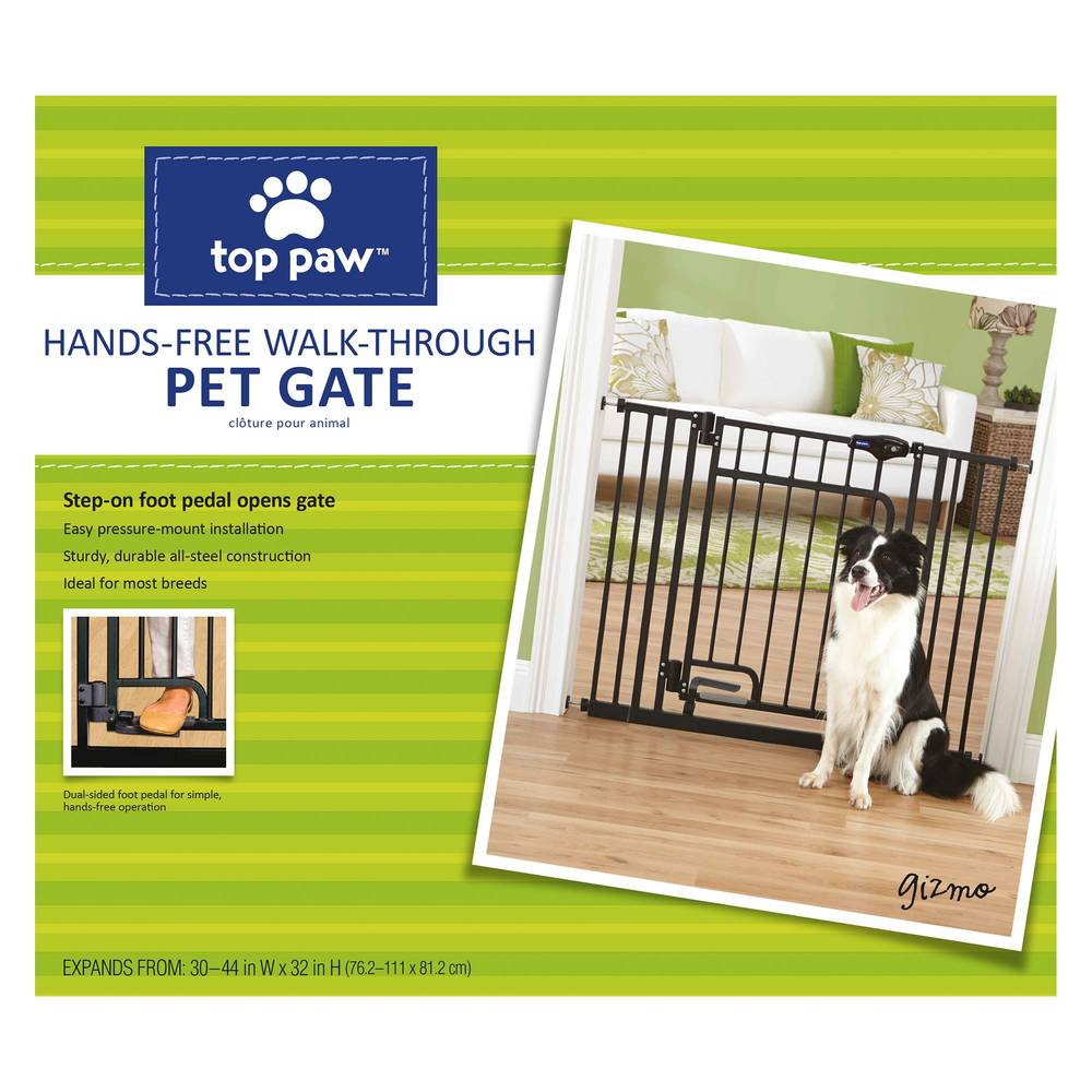 Top Paw Hands-Free Walk-Through Pet Gate