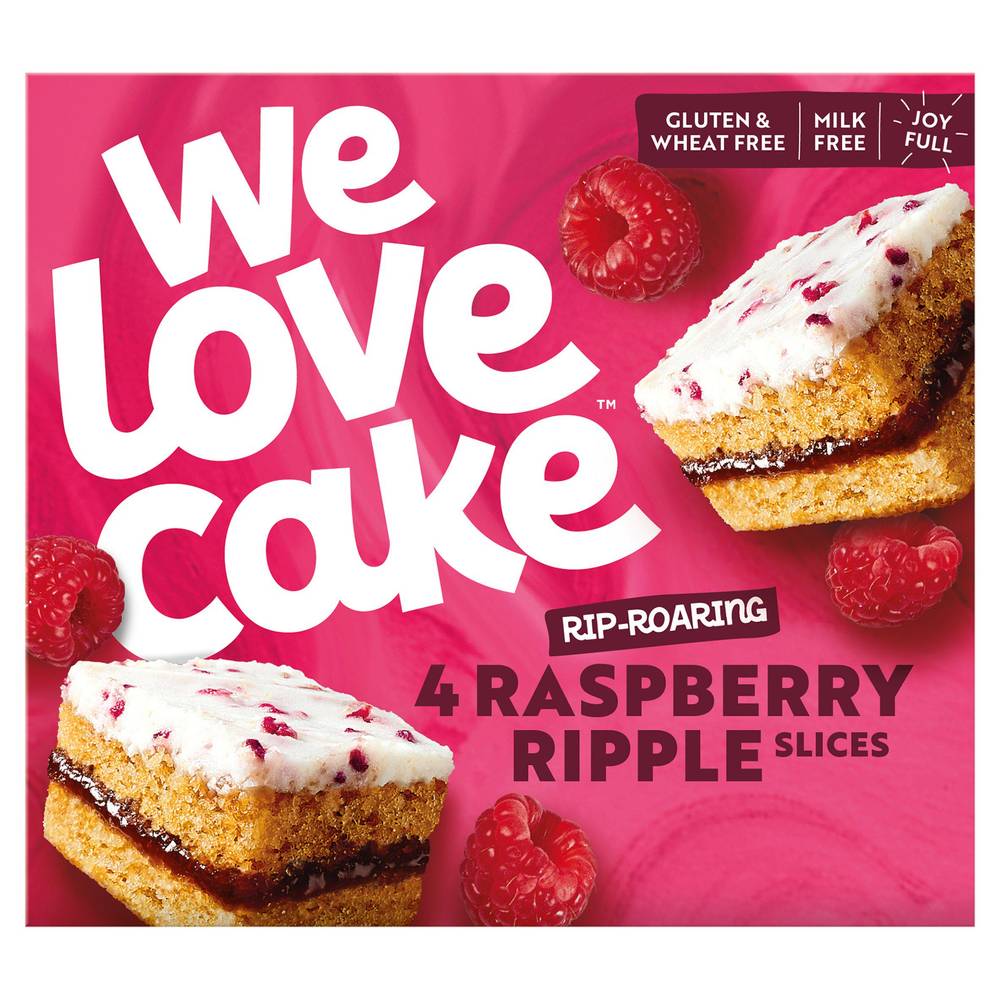 We Love Cake Raspberry Ripple Cake Slices x4 150g