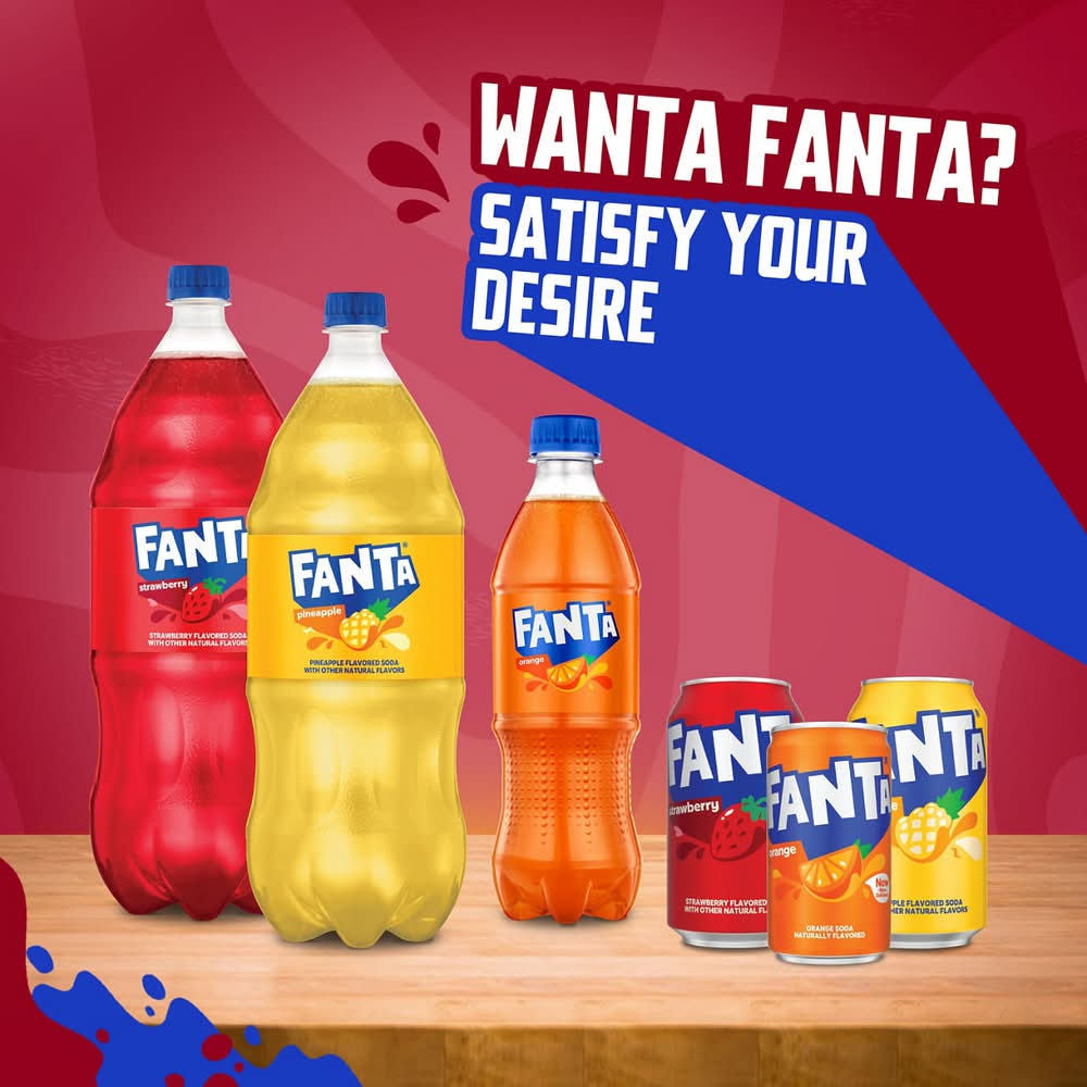 Fanta Strawberry Soda Soft Drink Bottle 2 Liters