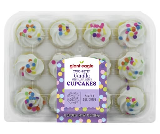 Giant Eagle Two-Bite Vanilla Cupcakes (0.83 oz, 12 ct)