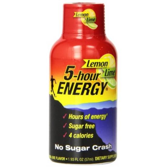 5 Hour Energyshot Nutritional Drink Bottles Lemon Lime