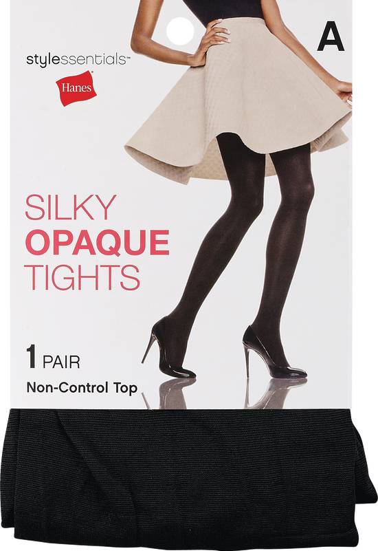 Hanes Style Essentials Silky Opaque Tights (a/black)