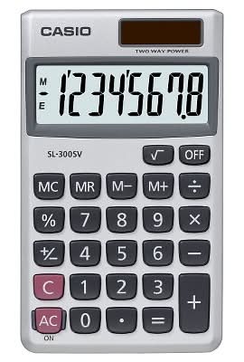 Casio Sl 300sv Pocket Calculator, Silver