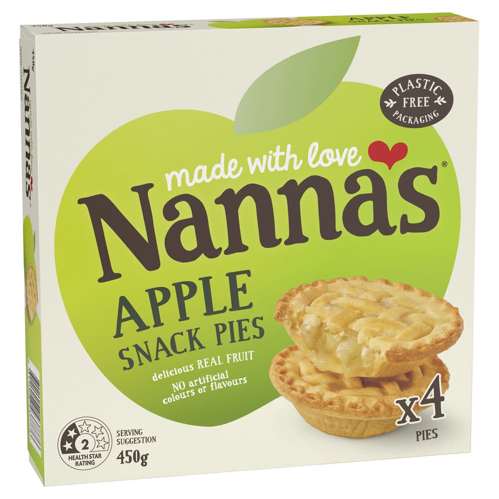 Nanna's Snack Pies, Apple (450g, 4 pack)