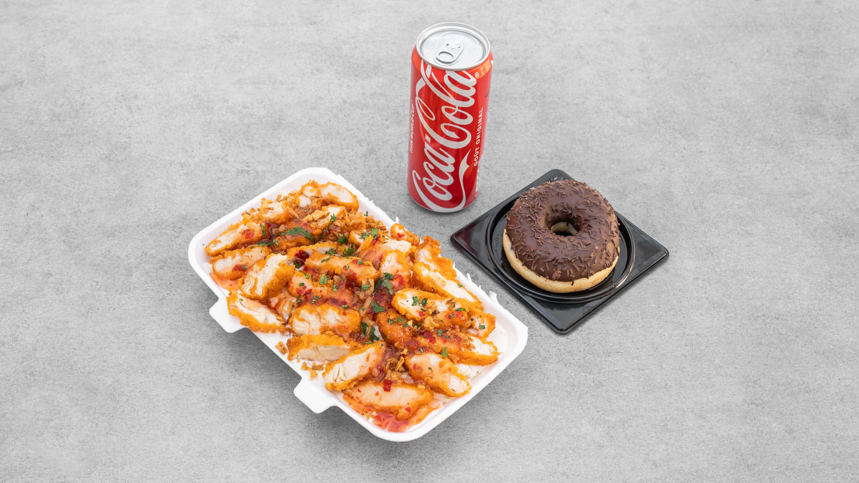 Poulet Crousty + boisson + dessert 🍛🍹🍩
