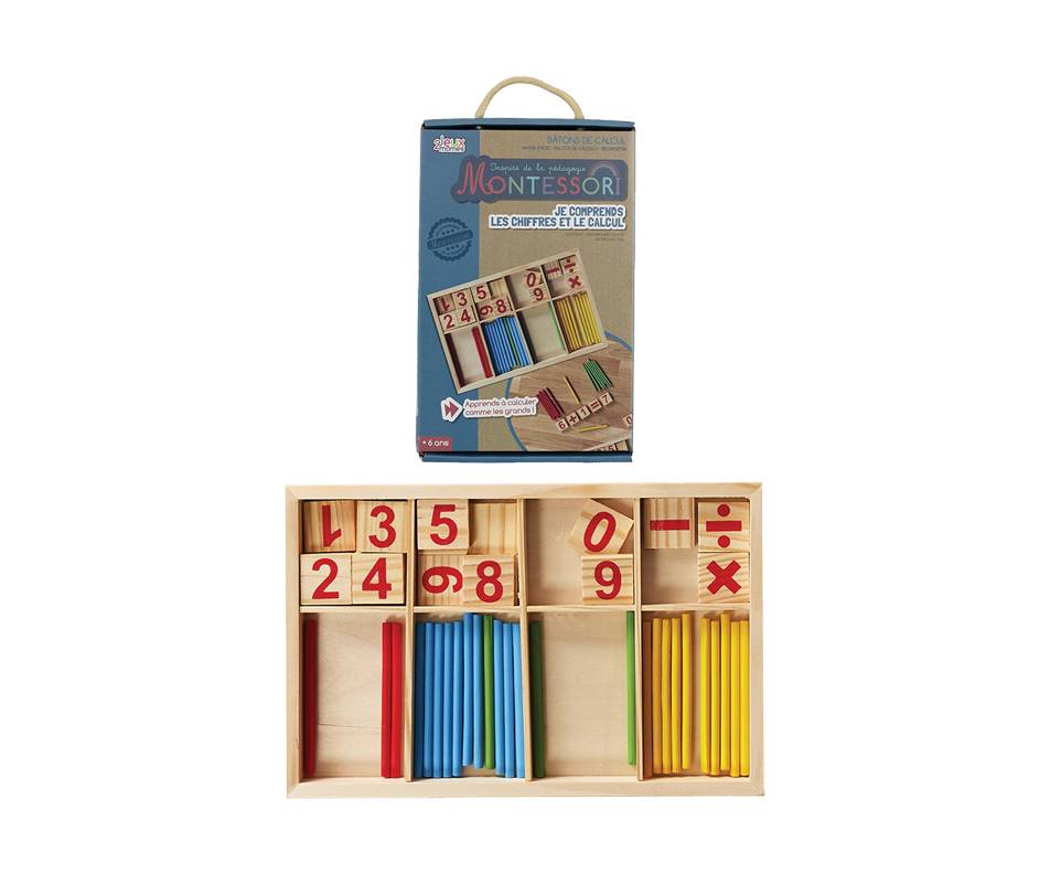 Montessori Jeu Bâton De Calcul Bois 1Un - Montessori Coun.Stick Game