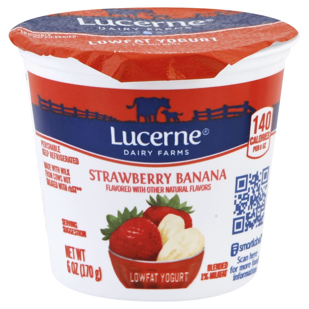 Lucerne Lowfat Strawberry Banana Flavored Yogurt (6 oz)
