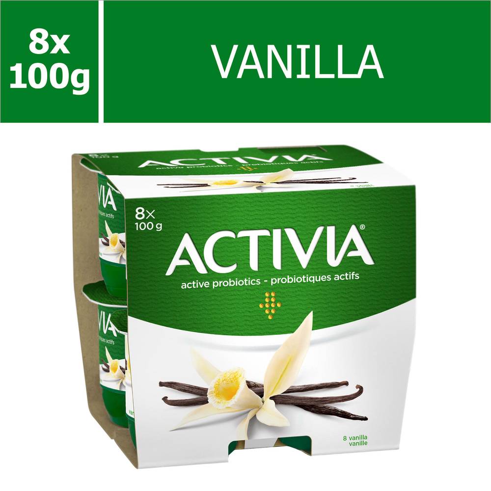 Activia Vanilla Probiotic Yogurt (8 ct, 100g)