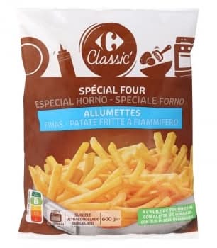 Patatas fritas corte fino especial horno Carrefour Classic' 600 g.