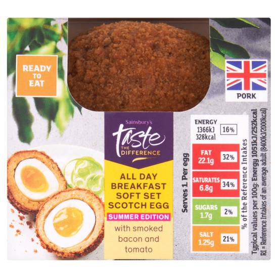 Sainsbury's All Day Breakfast Soft Set Scotch Egg Summer Edition, Taste the Difference 130g
