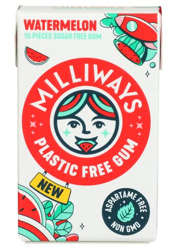 Milliways Food Watermelon Sugar Free Plastic Free Gum