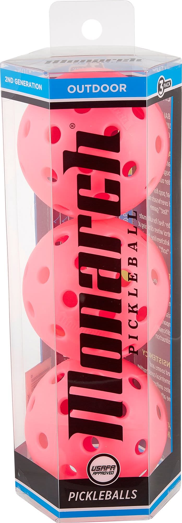 Monarch Outdoor Pickleballs 3-Pack (Pink)