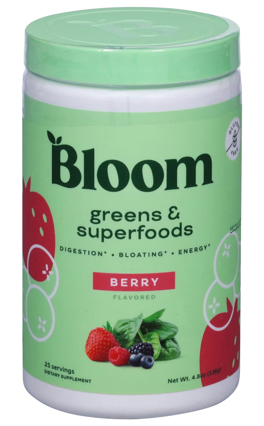 Bloom Greens and Superfoods Powder, Berry (4.8 oz)