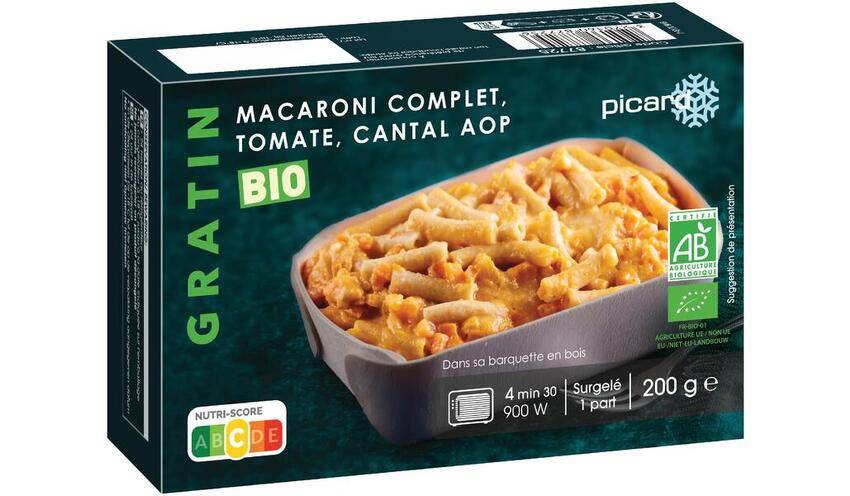 Gratin bio de macaroni complet, tomate, Cantal AOP