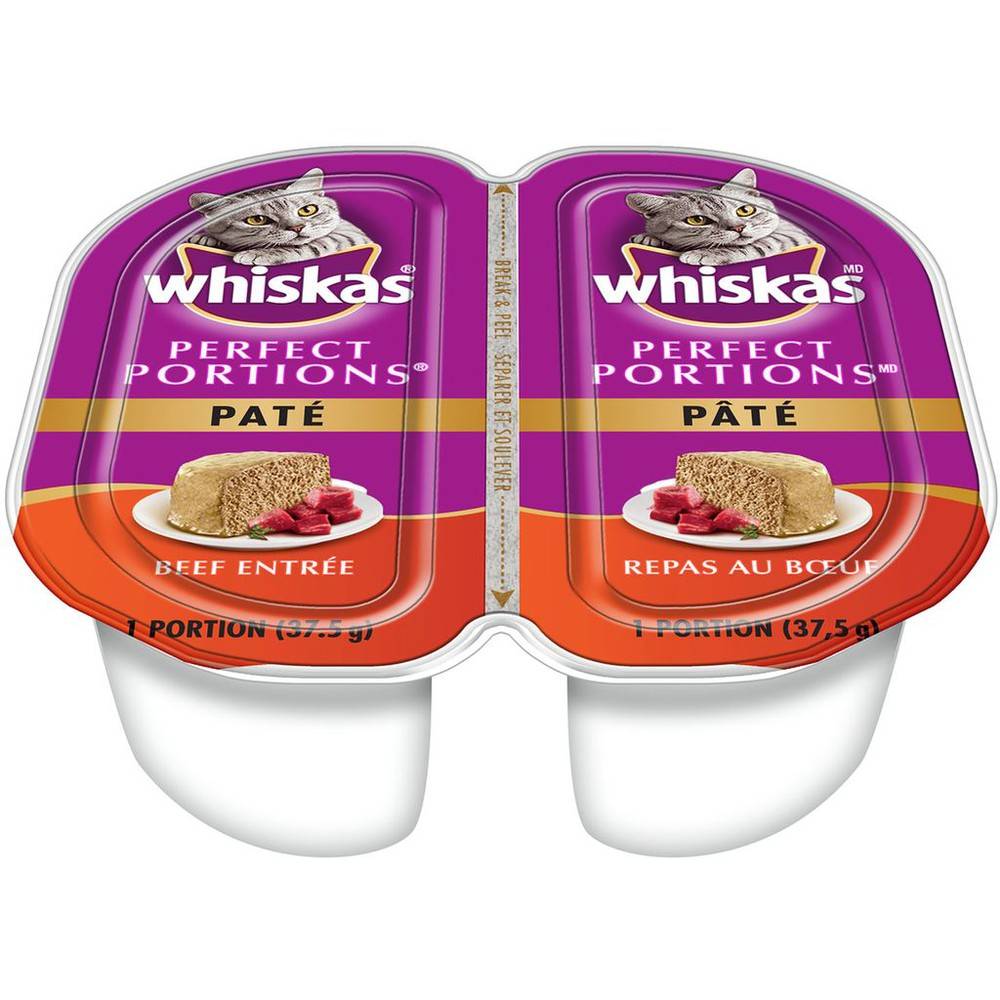 Whiskas  nourriture pour chats (75 g) - perfect portionspaté beef entrée (2 x 37.5 g)