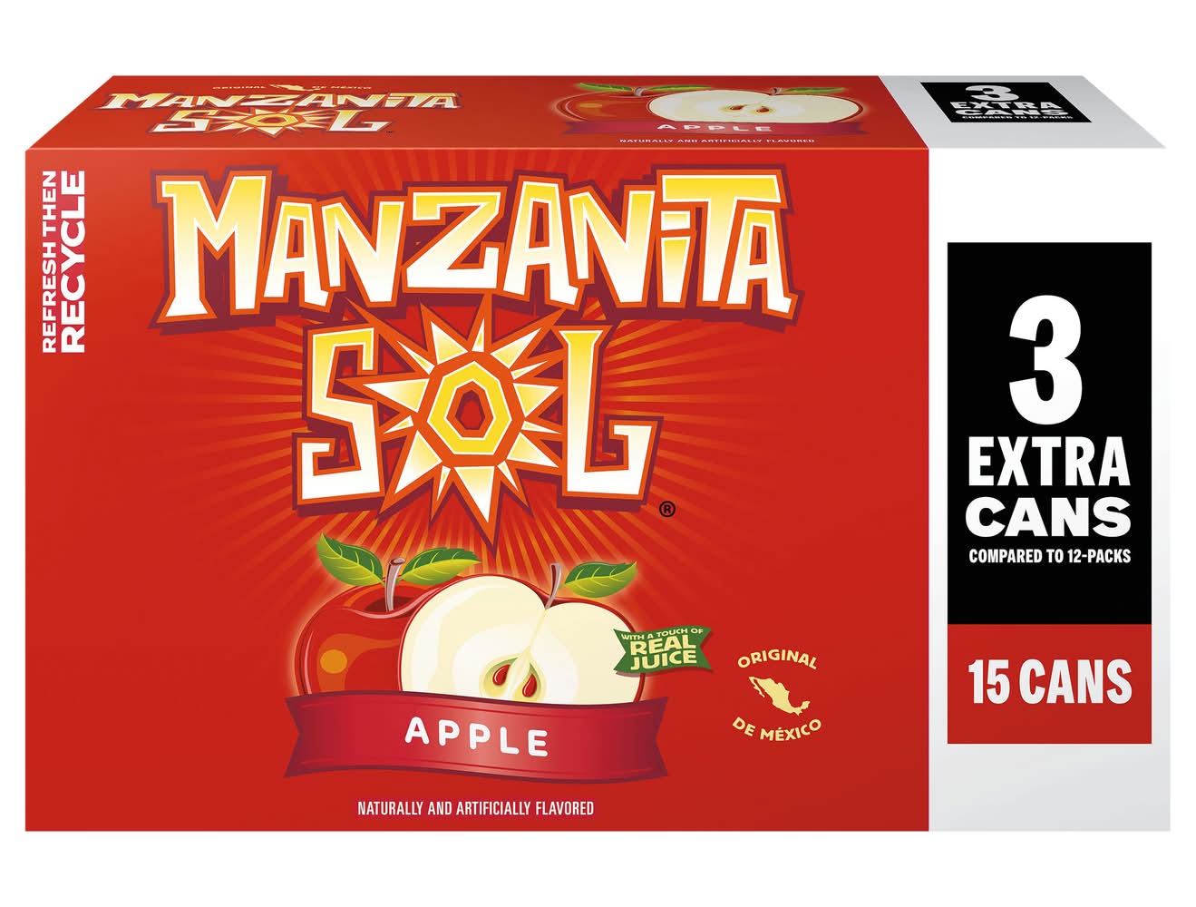 Manzanita Sol Soda, Apple (15 x 12 fl oz)