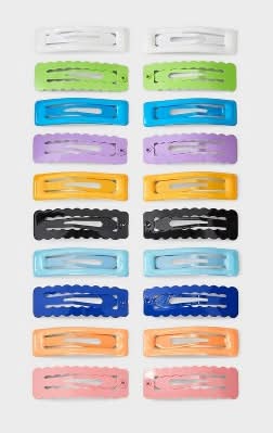 Cat & Jack Rectangle Snap Hair Clips, Assorted (20 ct)