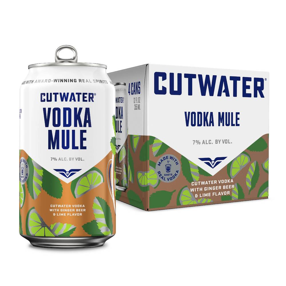 Cutwater Spirits Vodka Mule (4 pack, 12 fl oz) (lime