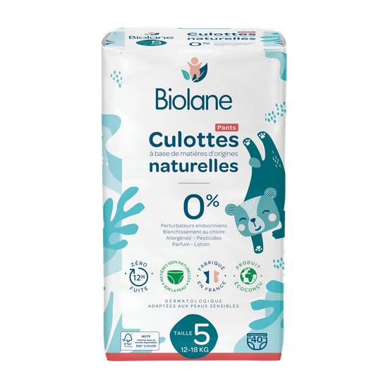 Biolane - Couches culottes éco responsables taille 5, 12-18kg (40 pièces)