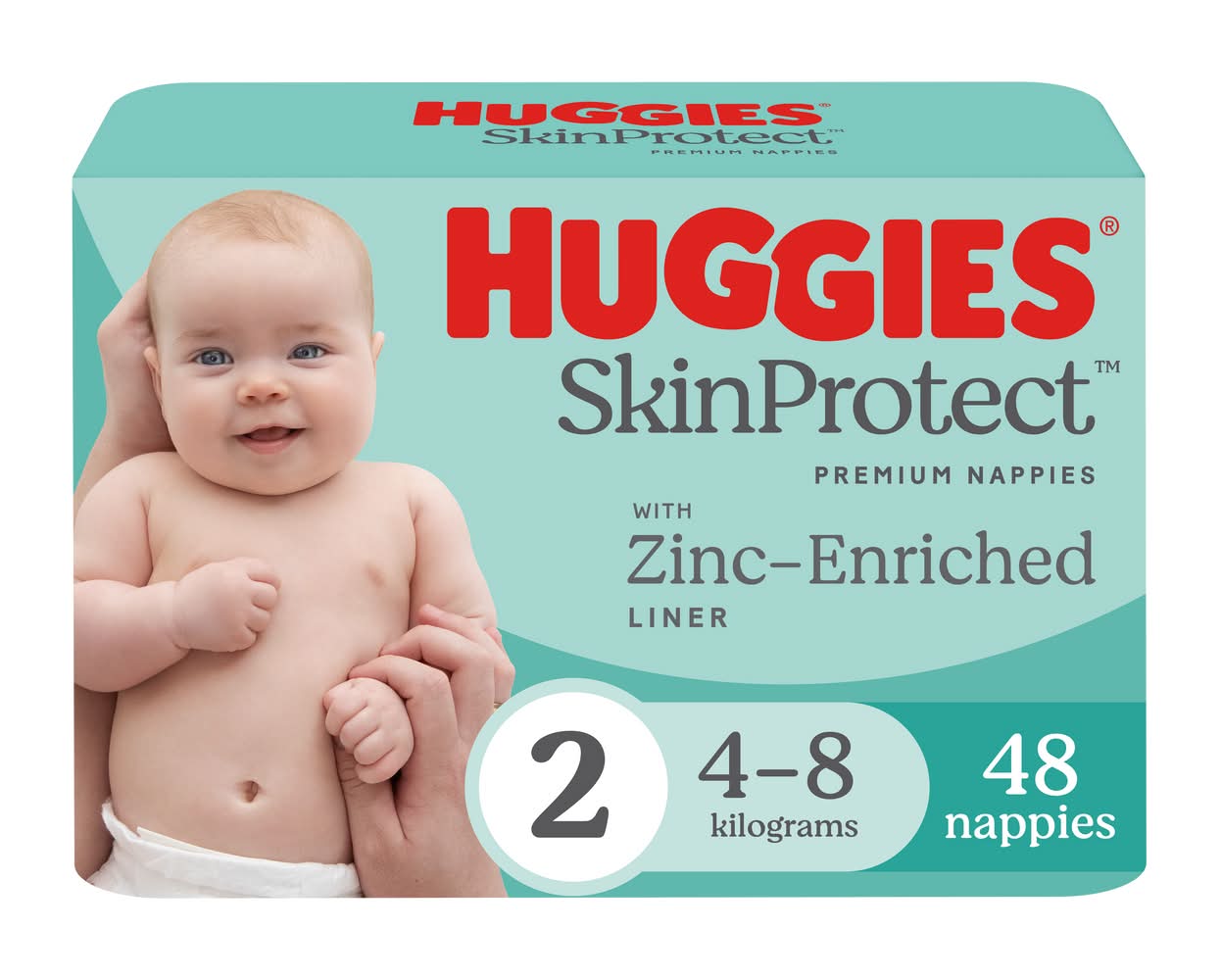 Huggies Skin Protect Infant Nappies, 2 (48 pack)