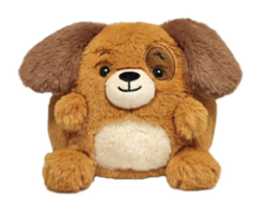 American Greetings Dog Plush Toy With Zipper For Kids, 6 in, Brown